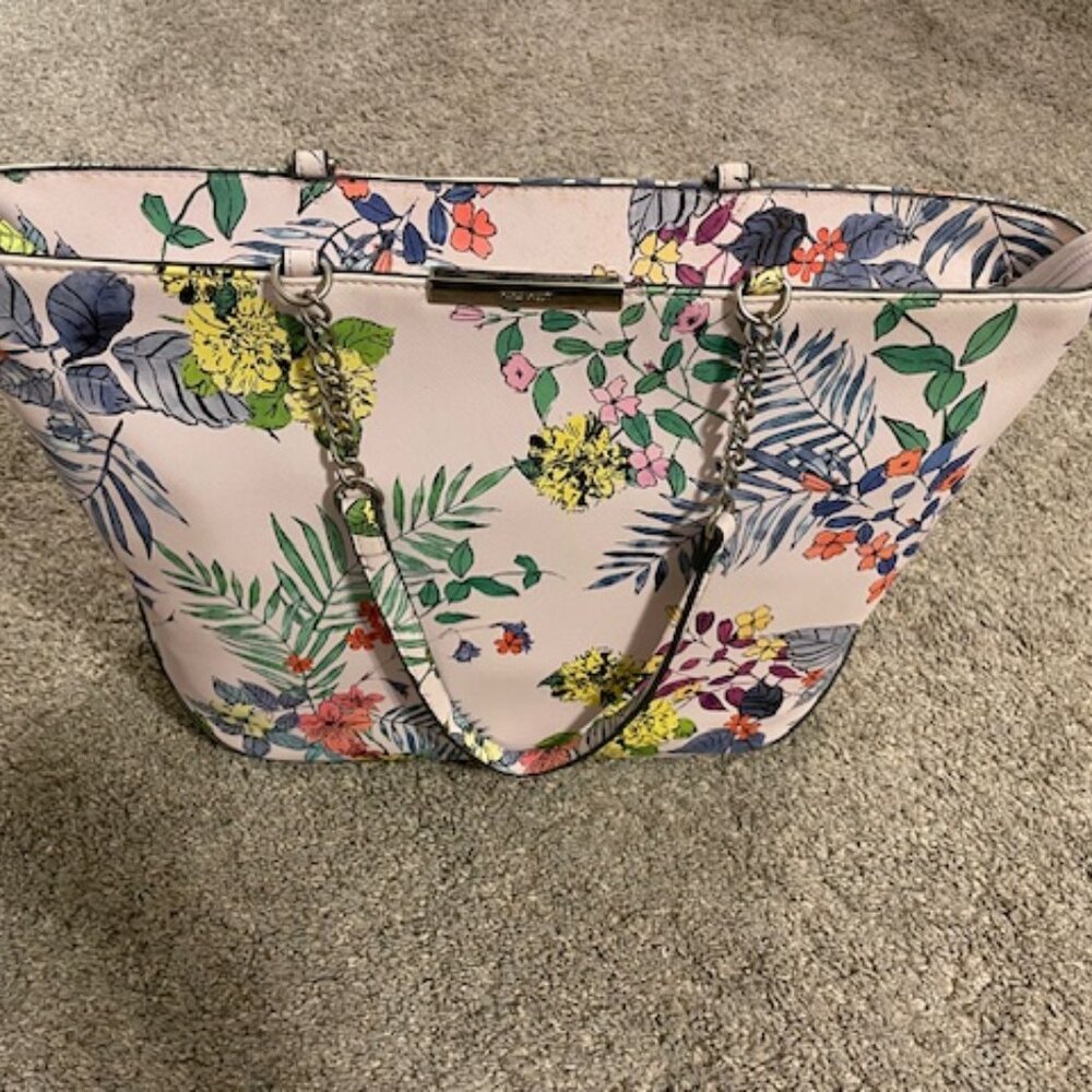 Nine West light pink floral handbag